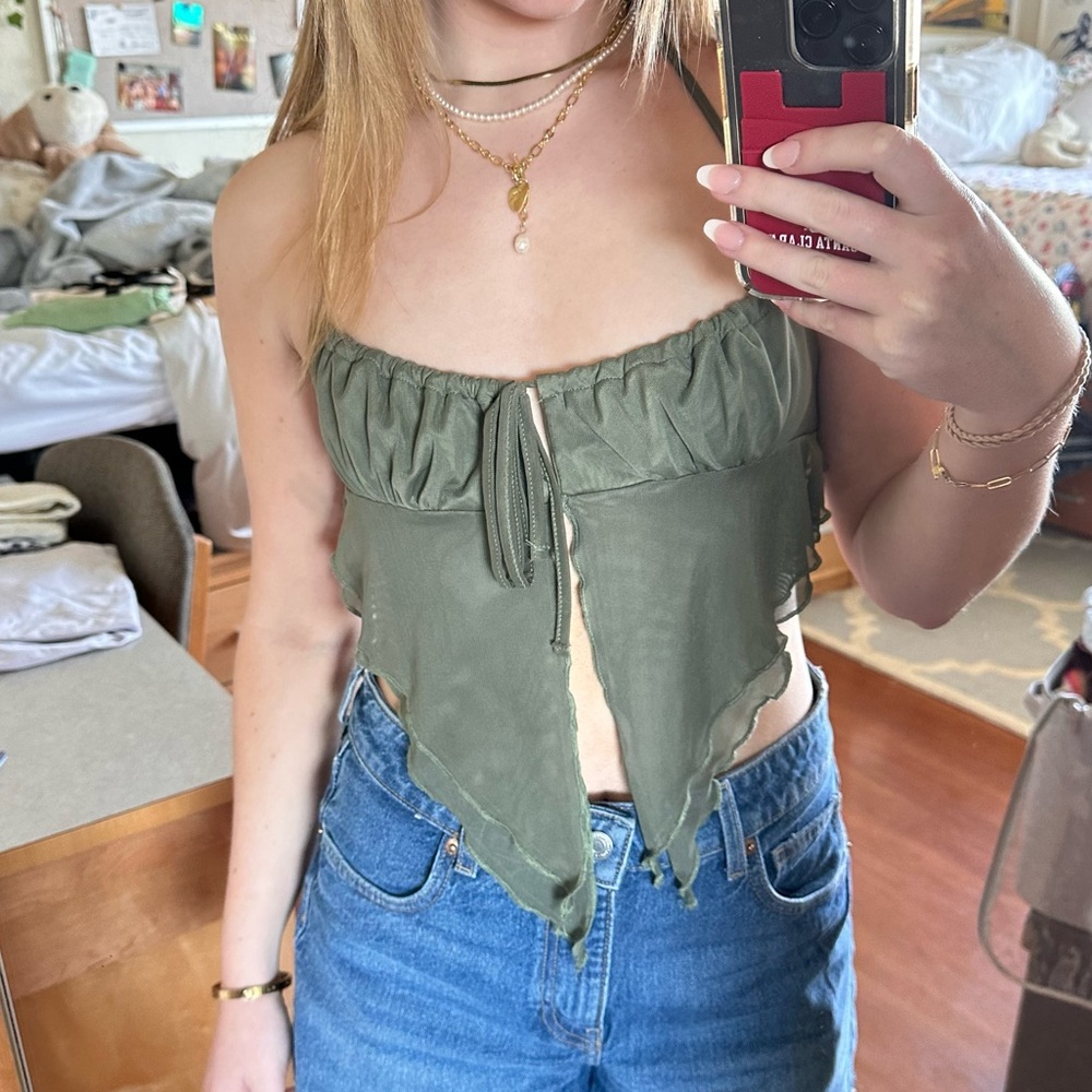 Edikted green backless top!
